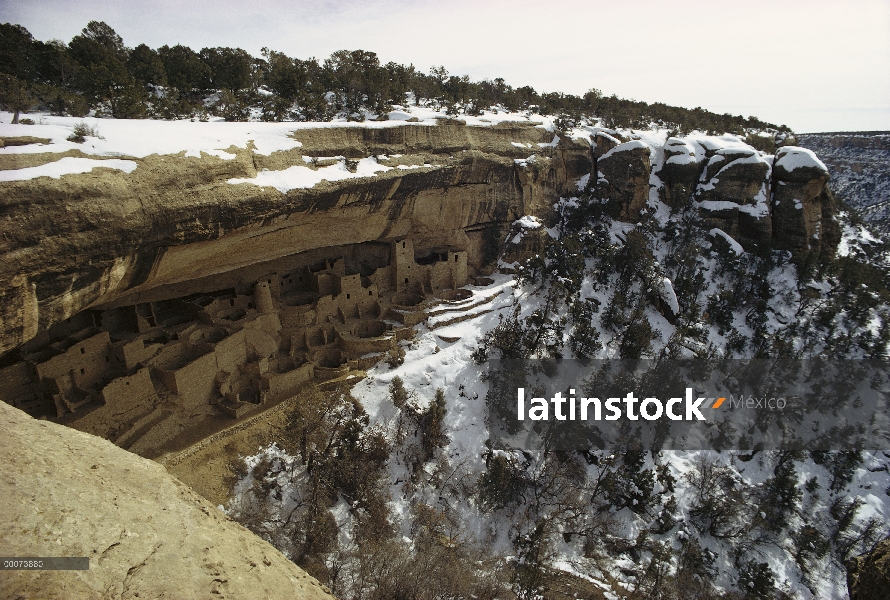 Viviendas del acantilado pueblo o Anasazi Indios construidas alrededor de 1200 D.C., Cliff Palace, e