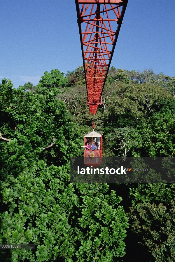 Grúa de investigación de dosel cuarenta metros selva utilizada por investigadores en el Smithsonian 