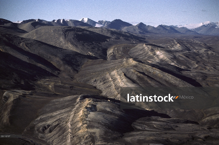 Gama de la montaña, isla de Ellesmere, Nunavut, Canadá