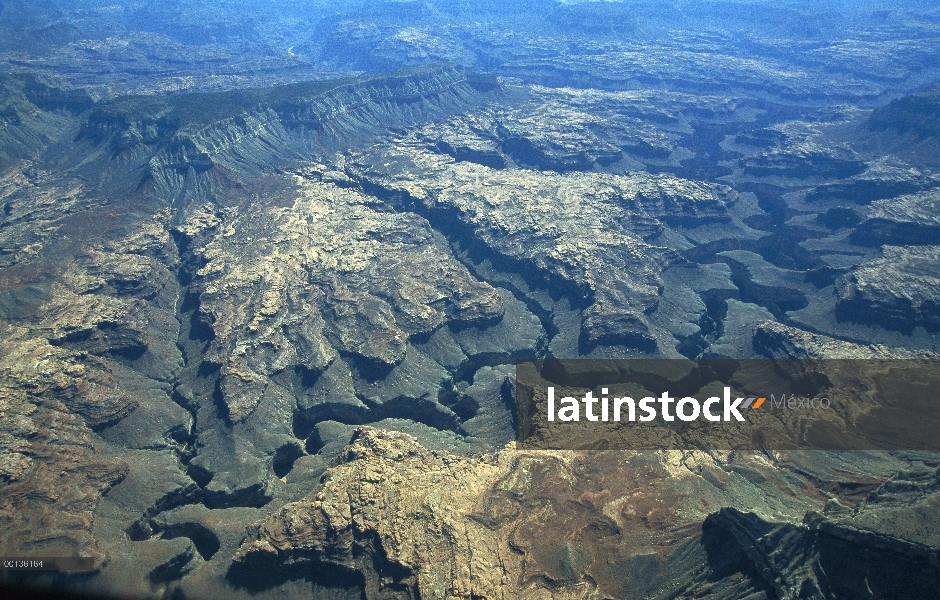 Vista aérea del gran cañón, Parque Nacional Gran Cañón, Arizona