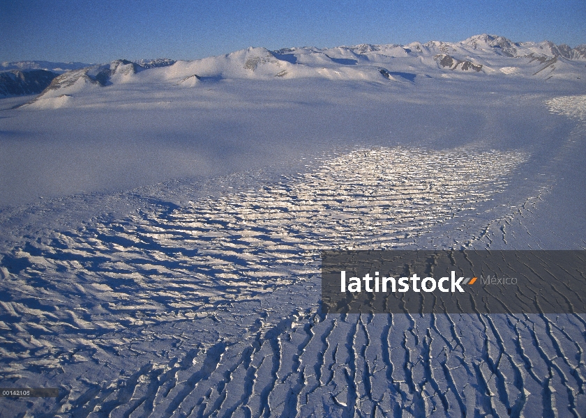 Las montañas transatlánticas y glaciar de Campbell, Scott Costa, mar de Ross, Antártida