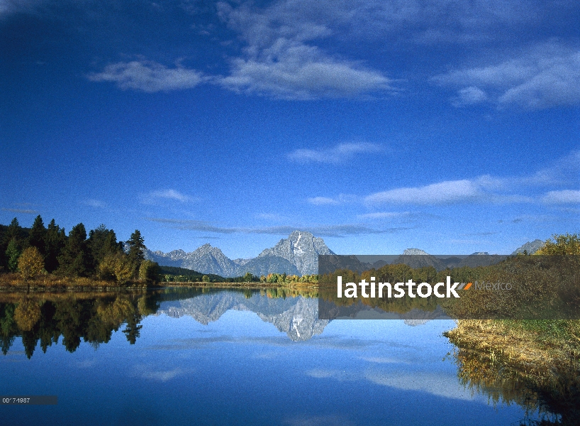 MT Moran refleja en Oxbow Bend, Parque Nacional Grand Teton, Wyoming