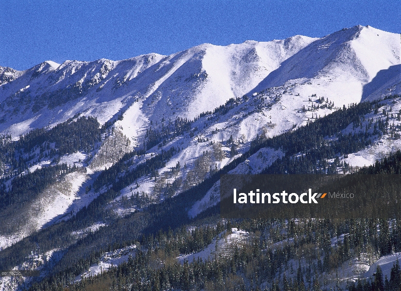 Montañas del San Juan cubierto de nieve, montañas rocosas, Colorado suroeste