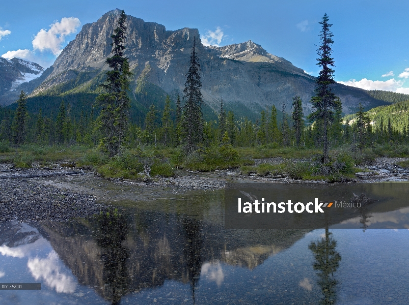 Michael máxima reflexión, lago Esmeralda, Parque Nacional de Yoho, Colombia británico, Canadá