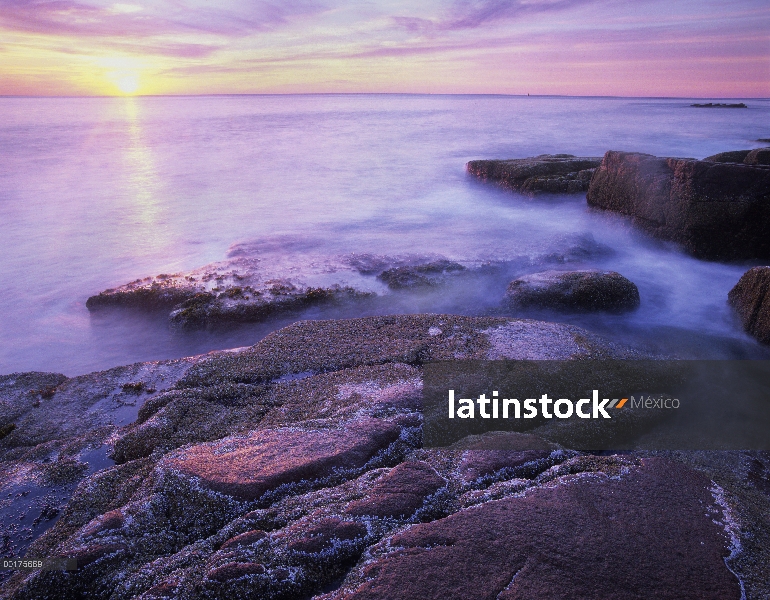 Costa Atlántica cerca de agujero de trueno, Parque Nacional Acadia, Maine