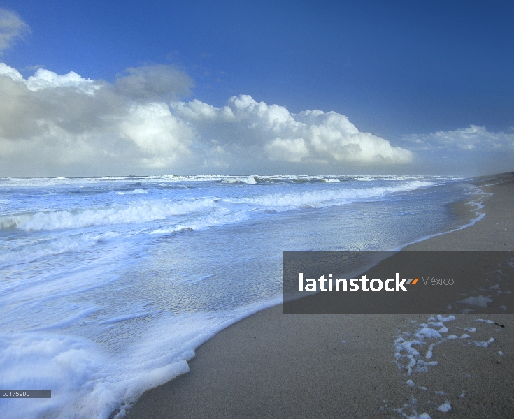 Nube de tormenta sobre playa, Costa del nacional de Canaveral, Florida