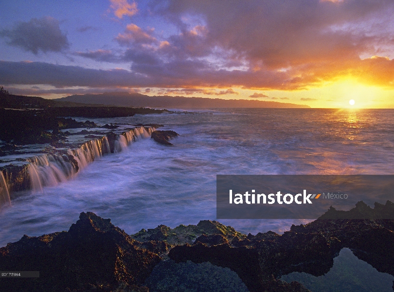 Atardecer en la ensenada de los tiburones, Oahu, Hawaii