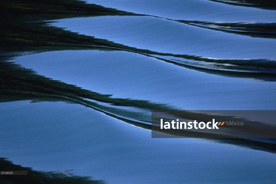 Ondas y reflexiones sobre la superficie del agua, Alaska