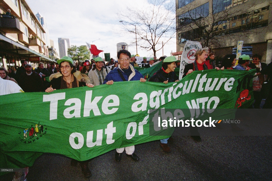 Mundo la organización de Comercio (OMC) las protestas en las calles de Seattle, Washington