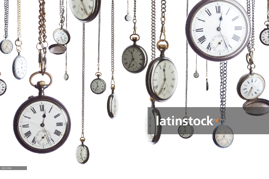 Pocket watches on chain isolated