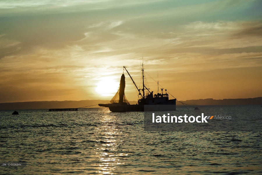 Atardecer, Barco pesquero, Baja California Sur